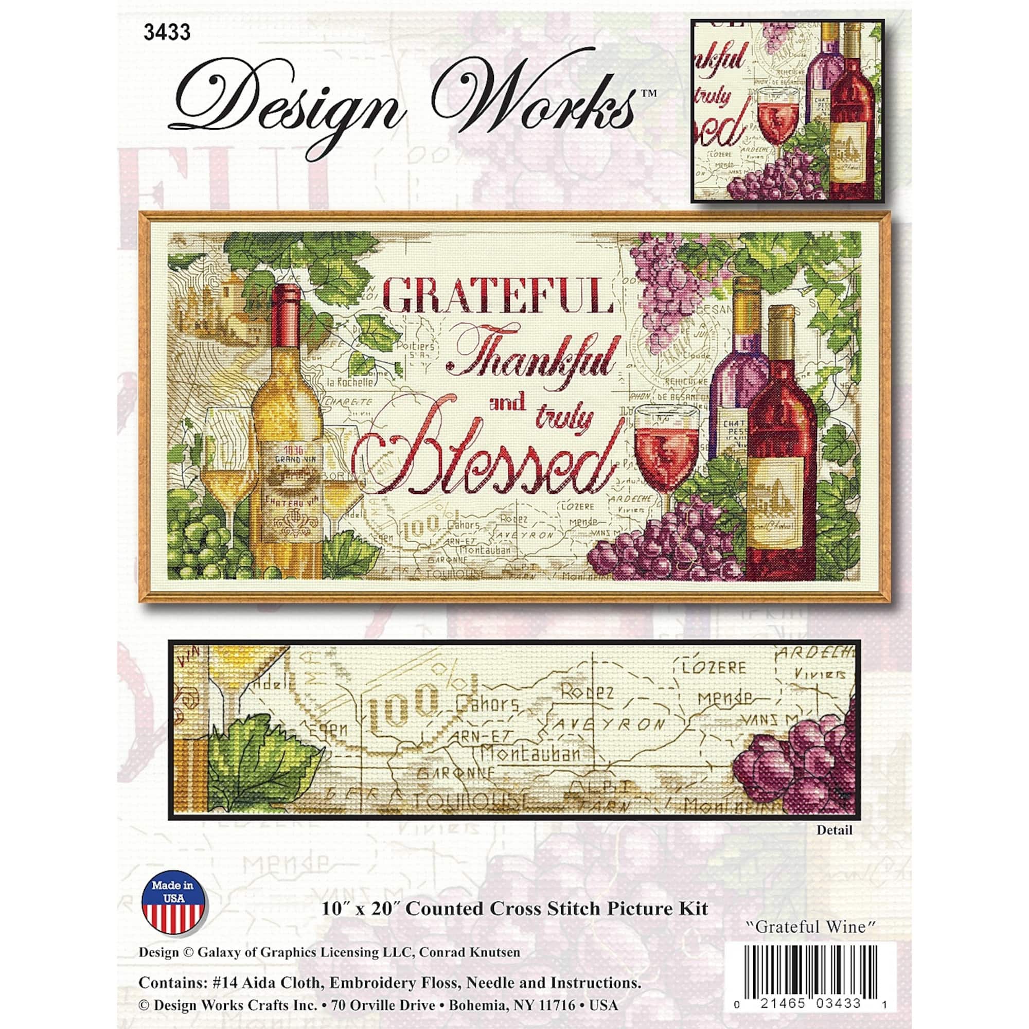 Design Works™ Grateful Wine Counted Cross Stitch Kit